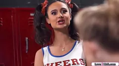 Cheerleader Lesbians Eliza Ibarra & Coco Lovelock in Smoker Room Road Encounter